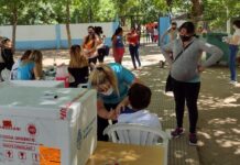 Vacunaron niños y niñas para completar calendario
