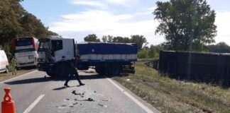 Choque y vuelco sobre la Ruta N° 5