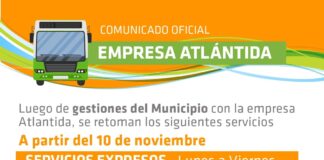Transportes Atlántida agregó servicios expreso Mercedes – Once