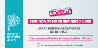 Kicillof anunció segunda dosis de refuerzo libre para mayores de 18 años