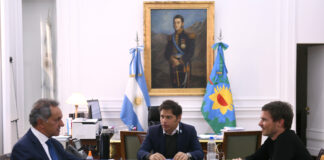 Kicillof recibió al nuevo ministro nacional de Desarrollo Productivo, Daniel Scioli