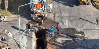 Reparan la red cloacal de Avenida 29