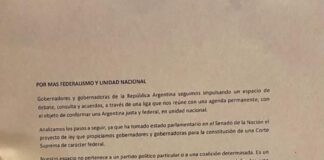 POR MÁS FEDERALISMO Y UNIDAD NACIONAL