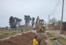 Obras de agua de red en el barrio El Triángulo