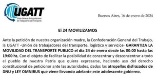 Funcionarán colectivos y trenes el día del paro general de la CGT