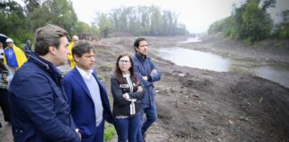 Kicillof y Boto recorrieron los avances de las obras del Río Luján