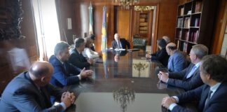 El Dr. Hernán Salaverri, Presidente del Colegio de Abogados de Mercedes, participa en reunión con el Presidente de la SCBA