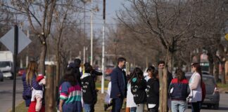 En el día del árbol realizan plantaciones con escuelas en bulevares