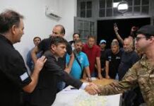 Kicillof recorrió las zonas afectadas tras el temporal