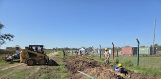 Avanza la obra de red de agua corriente en Agote