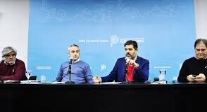 CONFERENCIA DE PRENSA 19/05 MINISTROS DE GOBIERNO, CARLOS BIANCO; DE SEGURIDAD, JAVIER ALONSO; DE DESARROLLO DE LA COMUNIDAD, ANDRÉS LARROQUE; Y DE TRABAJO, WALTER CORREA