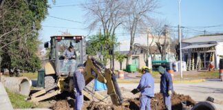 Avanza la obra de desagüe en 22 y 1