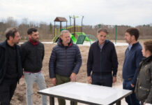 Katopodis junto a Ustarroz recorrieron obras que ComiLu desarrolla en Luján y Mercedes
