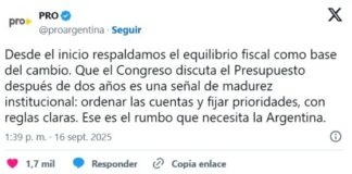 El PRO respaldó el Presupuesto 2026 de Milei