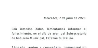Falleció Esteban Buzzalino, subsecretario de Gobierno Municipal