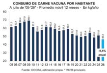 El consumo de carne vacuna cayó 12% en lo que va de 2026