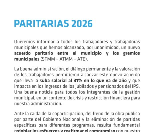 Municipales: acordaron el 6% de aumento a partir de octubre