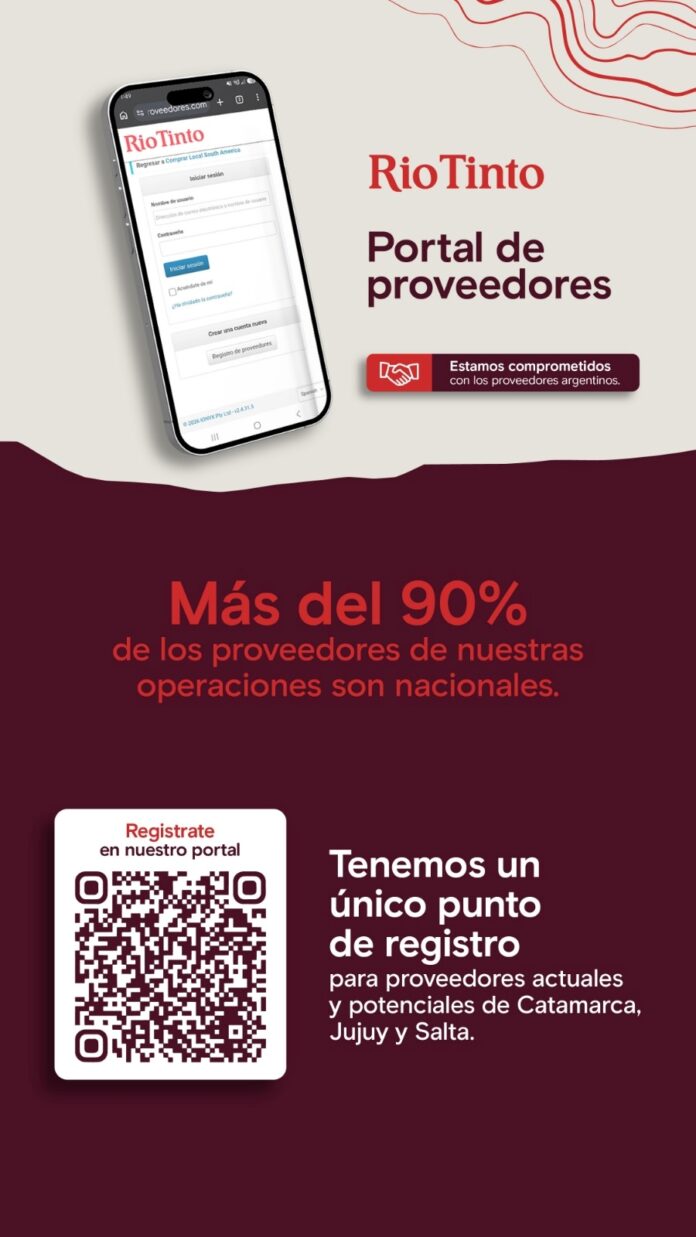 Rio Tinto nuevo Portal de Proveedores para Argentina -Flyer digital 2